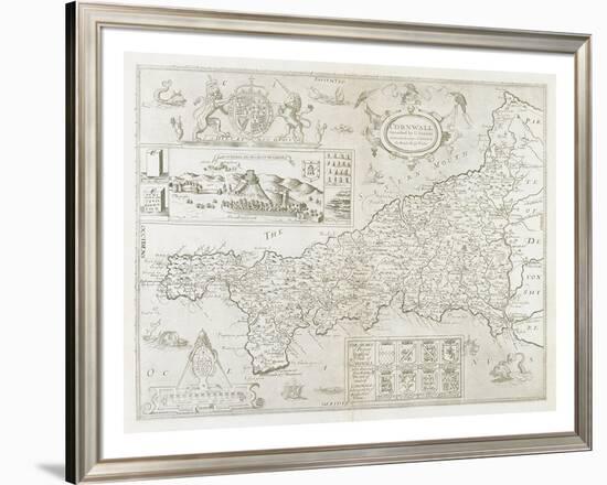 Cornwall, 1694-Christopher Saxton-Framed Premium Giclee Print