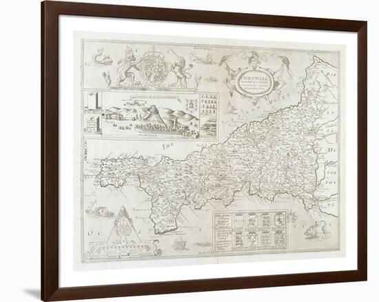 Cornwall, 1694-Christopher Saxton-Framed Premium Giclee Print