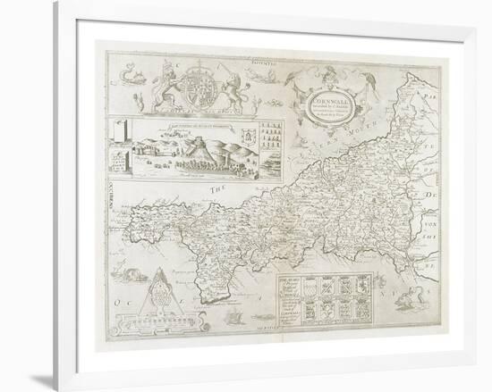 Cornwall, 1694-Christopher Saxton-Framed Premium Giclee Print