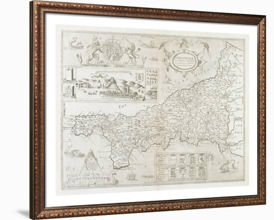 Cornwall, 1694-Christopher Saxton-Framed Premium Giclee Print