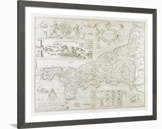 Cornwall, 1694-Christopher Saxton-Framed Premium Giclee Print