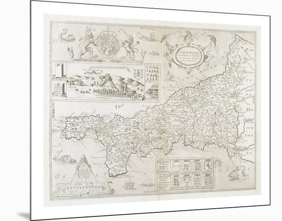 Cornwall, 1694-Christopher Saxton-Mounted Premium Giclee Print