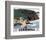 Cornwall Cliff and Harbour-null-Framed Art Print