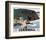 Cornwall Cliff and Harbour-null-Framed Art Print