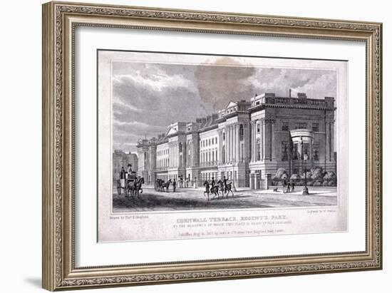 Cornwall Terrace, Regent's Park, Marylebone, London, 1827-William Deeble-Framed Giclee Print