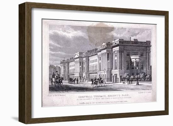 Cornwall Terrace, Regent's Park, Marylebone, London, 1827-William Deeble-Framed Giclee Print