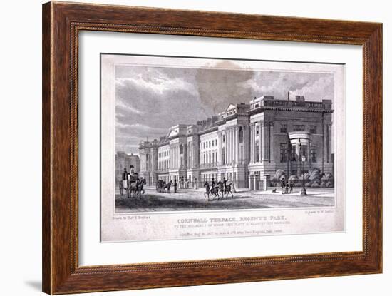 Cornwall Terrace, Regent's Park, Marylebone, London, 1827-William Deeble-Framed Giclee Print