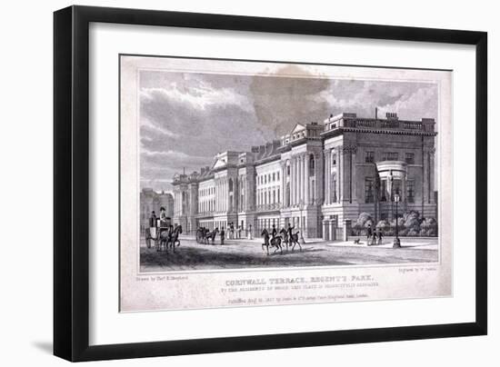 Cornwall Terrace, Regent's Park, Marylebone, London, 1827-William Deeble-Framed Giclee Print