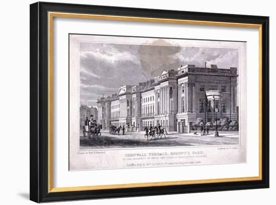 Cornwall Terrace, Regent's Park, Marylebone, London, 1827-William Deeble-Framed Giclee Print