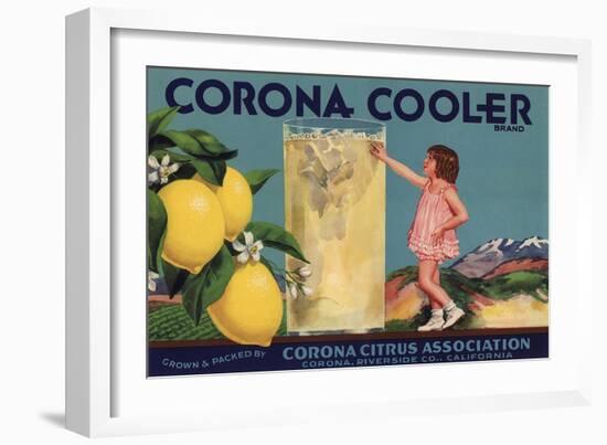 Corona Cooler Brand - Corona, California - Citrus Crate Label-Lantern Press-Framed Art Print