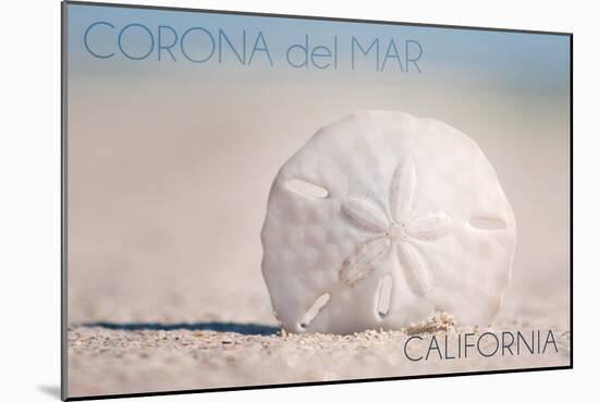 Corona del Mar, California - Sand Dollar and Beach-Lantern Press-Mounted Art Print