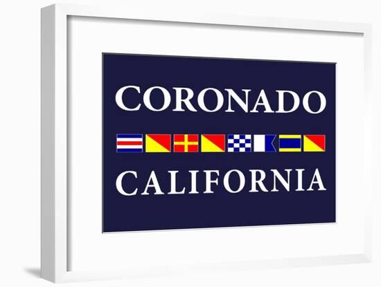 Coronado, California - Nautical Flags-Lantern Press-Framed Art Print