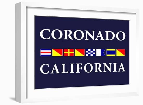Coronado, California - Nautical Flags-Lantern Press-Framed Art Print
