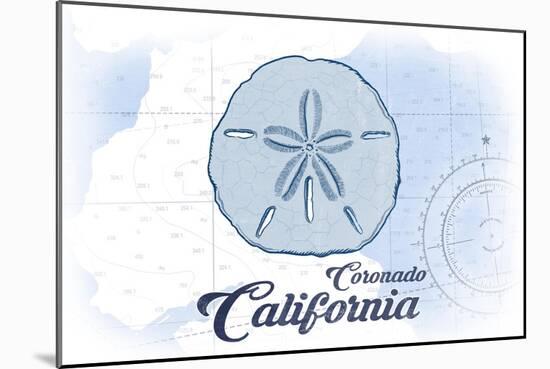 Coronado, California - Sand Dollar - Blue - Coastal Icon-Lantern Press-Mounted Art Print