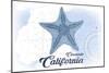 Coronado, California - Starfish - Blue - Coastal Icon-Lantern Press-Mounted Art Print