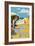 Coronado, California - Woman on Beach-Lantern Press-Framed Art Print