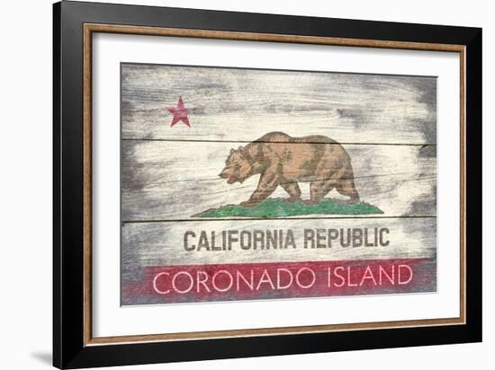 Coronado Island, California - Barnwood State Flag-Lantern Press-Framed Art Print