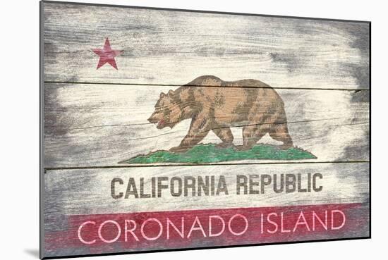 Coronado Island, California - Barnwood State Flag-Lantern Press-Mounted Art Print