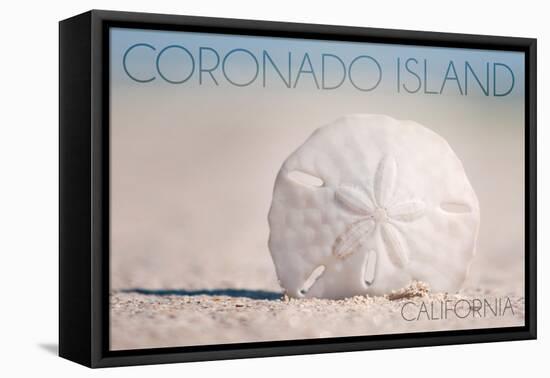 Coronado Island, California - Sand Dollar and Beach-Lantern Press-Framed Stretched Canvas