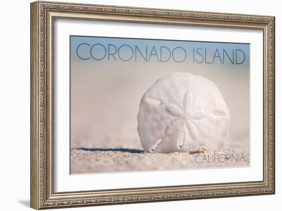 Coronado Island, California - Sand Dollar and Beach-Lantern Press-Framed Art Print