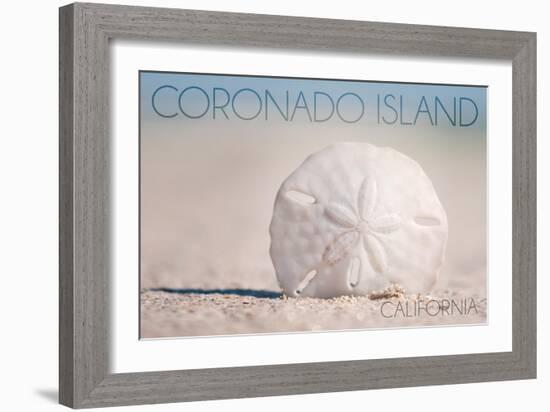 Coronado Island, California - Sand Dollar and Beach-Lantern Press-Framed Art Print