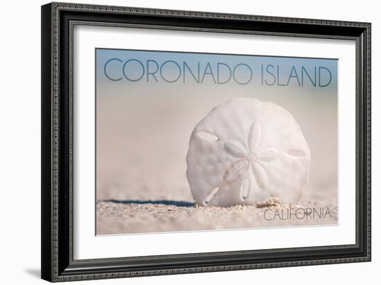 Coronado Island, California - Sand Dollar and Beach-Lantern Press-Framed Art Print