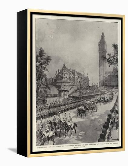 Coronation Day, the Scene in Parliament Square on the Arrival of the Prince of Wales-Frederic De Haenen-Framed Premier Image Canvas