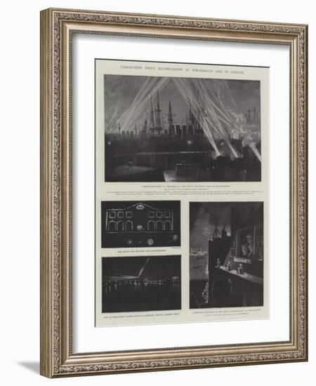 Coronation Night Illuminations at Portsmouth and in London-Fred T. Jane-Framed Giclee Print