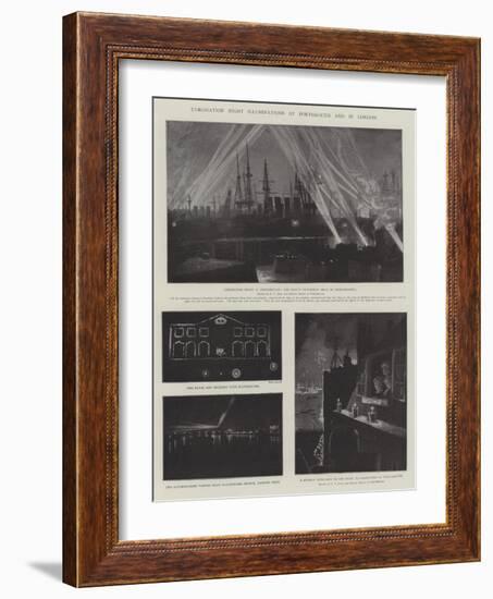 Coronation Night Illuminations at Portsmouth and in London-Fred T. Jane-Framed Giclee Print