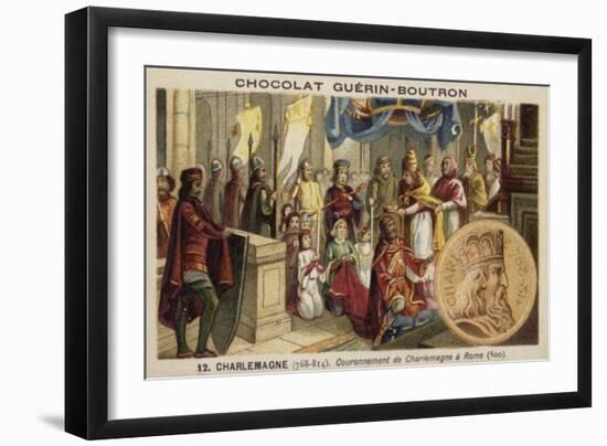 Coronation of Charlemagne as Emperor, Rome, 800-null-Framed Giclee Print