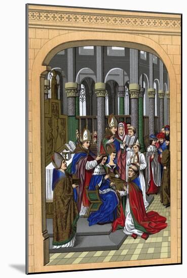 Coronation of Charles V, King of France, 14th Century-Franz Kellerhoven-Mounted Giclee Print