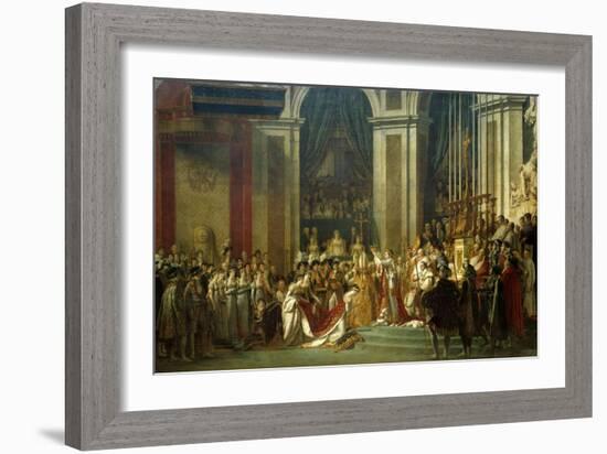 Coronation of Empress Josephine on Dec. 2, 1804-Jacques Louis David-Framed Art Print