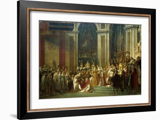 Coronation of Empress Josephine on Dec. 2, 1804-Jacques Louis David-Framed Art Print