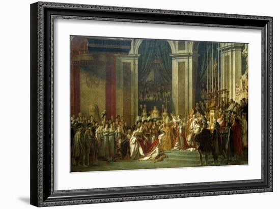 Coronation of Empress Josephine on Dec. 2, 1804-Jacques Louis David-Framed Art Print