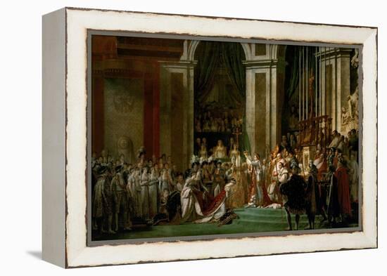 Coronation of Napoleon in Notre-Dame, Paris, by Pope Pius VII-Jacques-Louis David-Framed Premier Image Canvas