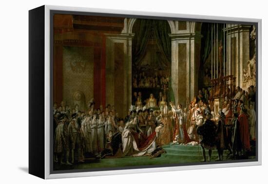 Coronation of Napoleon in Notre-Dame, Paris, by Pope Pius VII-Jacques-Louis David-Framed Premier Image Canvas