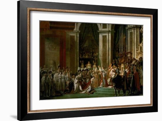 Coronation of Napoleon in Notre-Dame, Paris, by Pope Pius VII-Jacques-Louis David-Framed Giclee Print