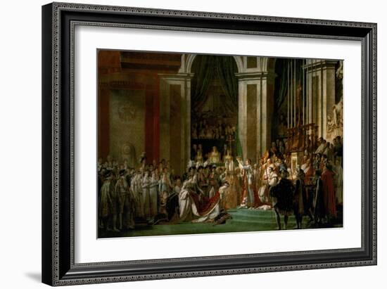 Coronation of Napoleon in Notre-Dame, Paris, by Pope Pius VII-Jacques-Louis David-Framed Giclee Print