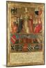 Coronation of Pope Pius II, with City of Siena at Bottom Guarded by Two Heraldic Lions-Giovanni di Paolo-Mounted Giclee Print