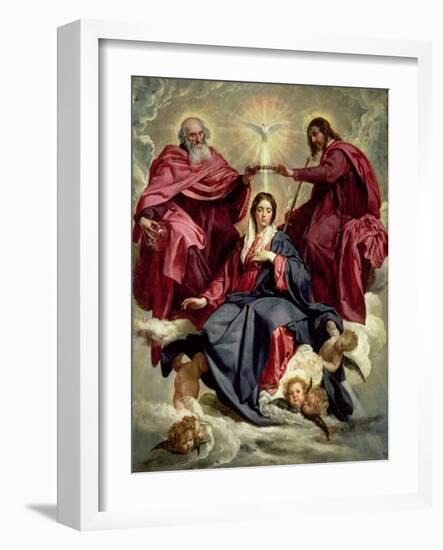 Coronation of the Virgin, circa 1641-42-Diego Velazquez-Framed Giclee Print