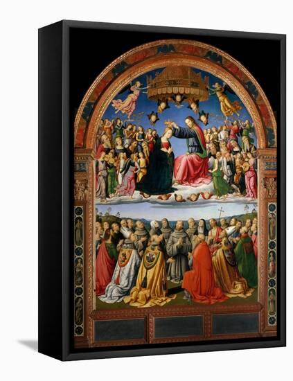 Coronation of the Virgin with Angels and Saints-null-Framed Premier Image Canvas