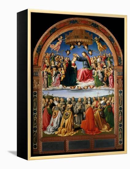 Coronation of the Virgin with Angels and Saints-null-Framed Premier Image Canvas