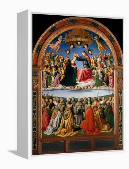 Coronation of the Virgin with Angels and Saints-null-Framed Premier Image Canvas