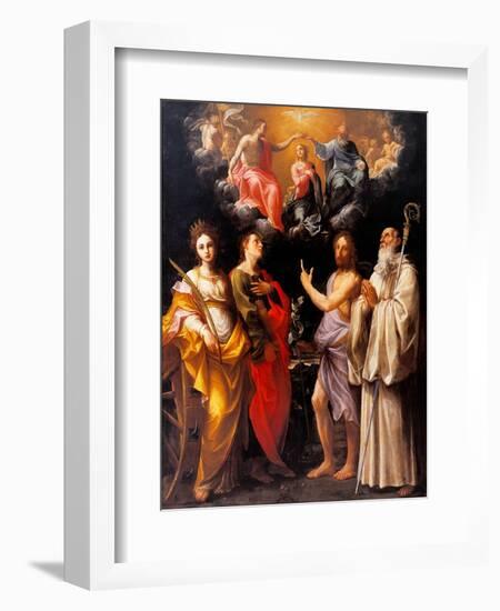 Coronation of the Virgin with Four Saints-Guido Reni-Framed Art Print