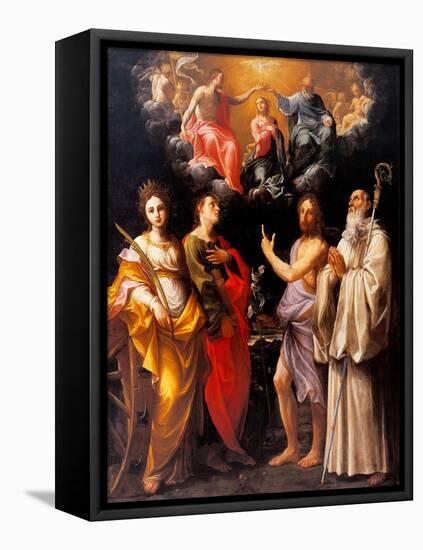 Coronation of the Virgin with Four Saints-Guido Reni-Framed Stretched Canvas