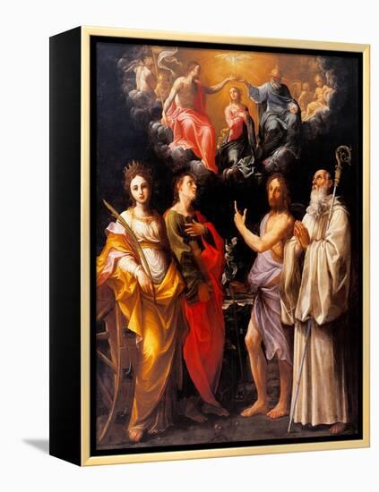 Coronation of the Virgin with Four Saints-Guido Reni-Framed Stretched Canvas