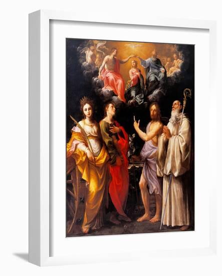 Coronation of the Virgin with Four Saints-Guido Reni-Framed Art Print