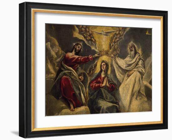 Coronation of Virgin, 1591-El Greco-Framed Giclee Print