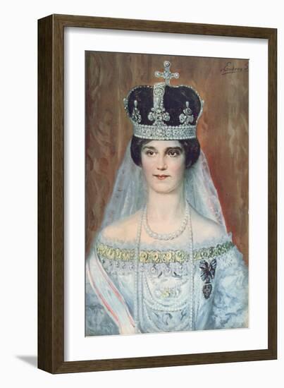 Coronation Portrait of Zita de Bourbon-Parme as Queen of Hungary, 1917-Sandor Endrey-Framed Giclee Print