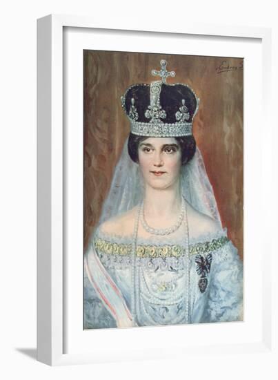 Coronation Portrait of Zita de Bourbon-Parme as Queen of Hungary, 1917-Sandor Endrey-Framed Giclee Print